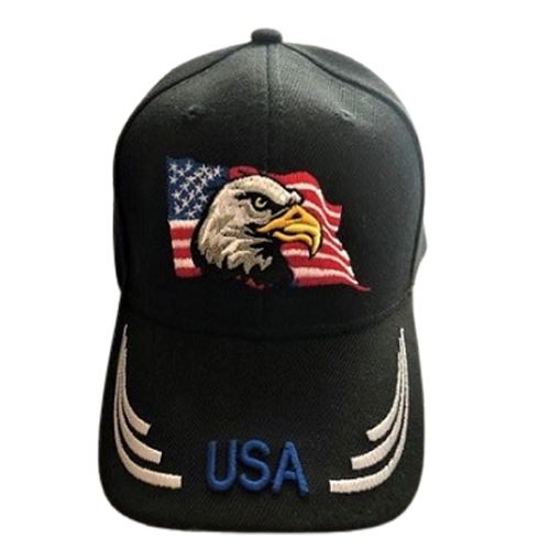 USA Eagle & US Flag Embroidered BASEBALL Caps - Kids Size