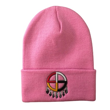 Medicine Wheel Native PRIDE Embroidered Beanies - Pink