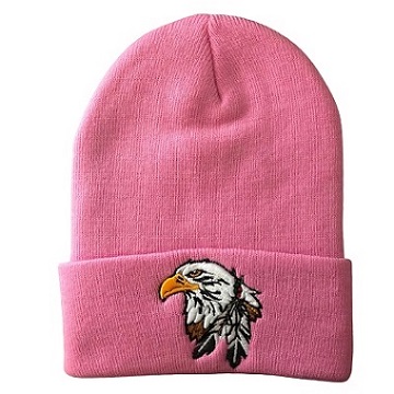 Eagle & 2 Feathers Native PRIDE Baseball Caps  - Pink