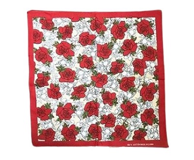 Roses Bandannas Face Covers  100% Cotton - 21'' Square