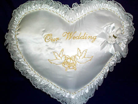 ''Our  Wedding''  2Pc  PILLOW Sets  - Heart Shaped