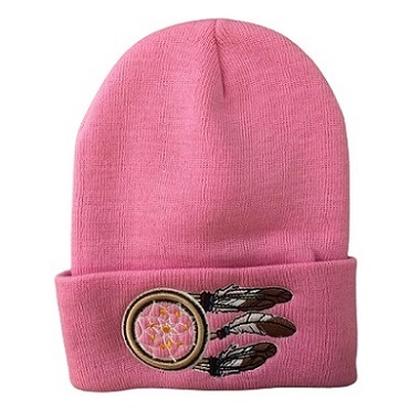 DREAM CATCHER Embroidered Beanies - Pink Color