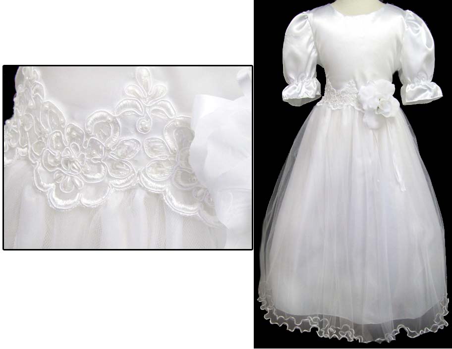 ''Fabiana''   FLOWER  Girl  Gown  - White Color  ( Sizes: 8-16)