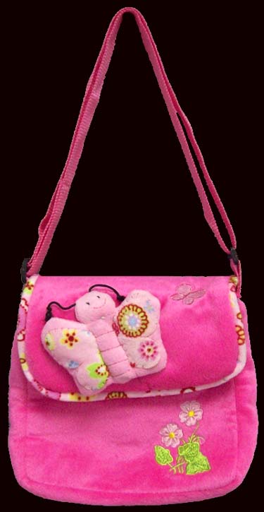 Girls Plush Embroidered HANDBAG With Applique. ( # CP1005)