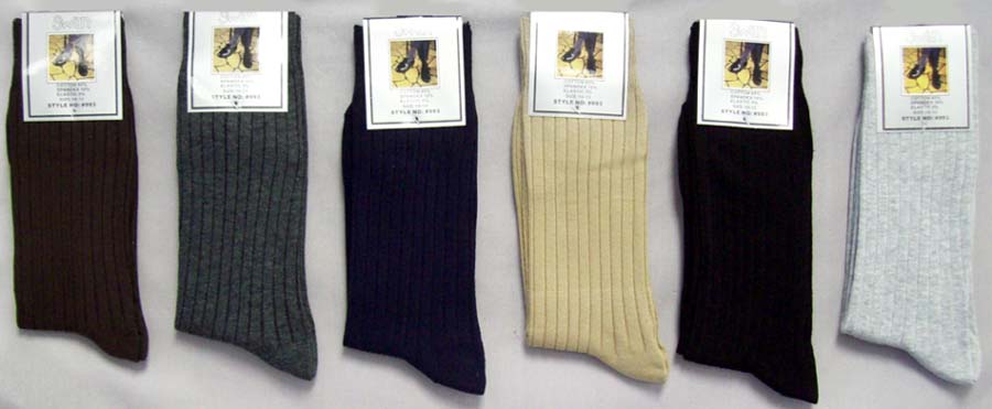 ''Swan'' Mens Cotton DRESS Socks - Solid Colors  (# 993)