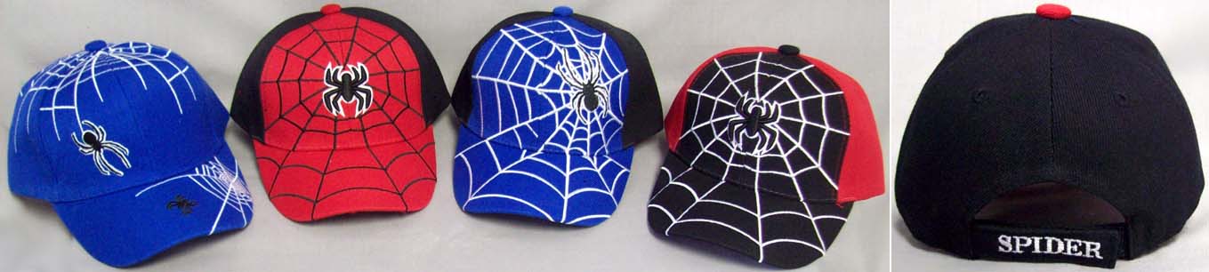 ''Spider''  Embroidered BASEBALL Caps - Junior Size