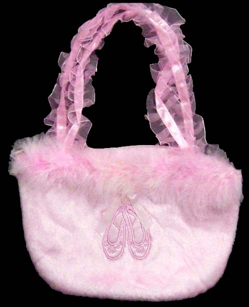 Dance Wear - ''Ballet Shoes''  Girls Plush HANDBAG  ( # 27735)