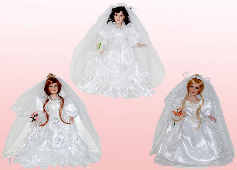 Bridesmaid Porcelain DOLLs - 16''   ( # 16758)