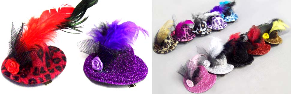 HAIR Accessories - HAIR CLIPs For Girls - Hats With Feather