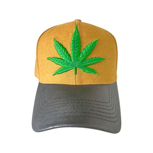 Marijuana Weed 2Tone Embroidered BASEBALL Cap