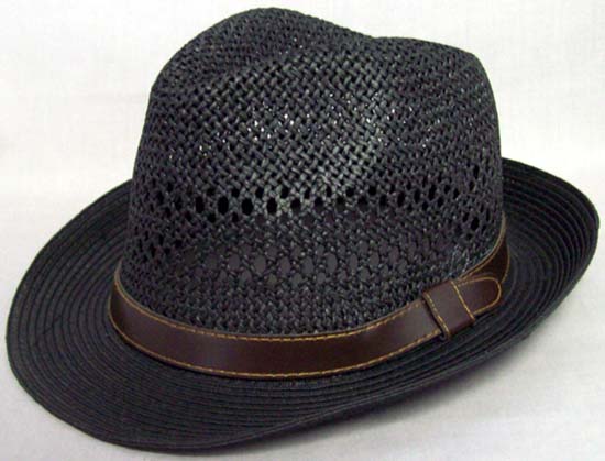 Fedora Trilby  HATs - Men HATs  -  STRAW HATs. Black Color