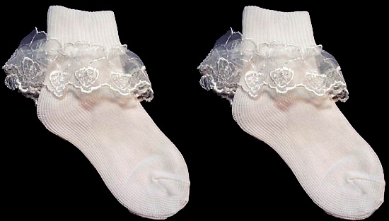 Baby Girls SOCKS  - White Color - S-M-L  ( # M-1084-I)