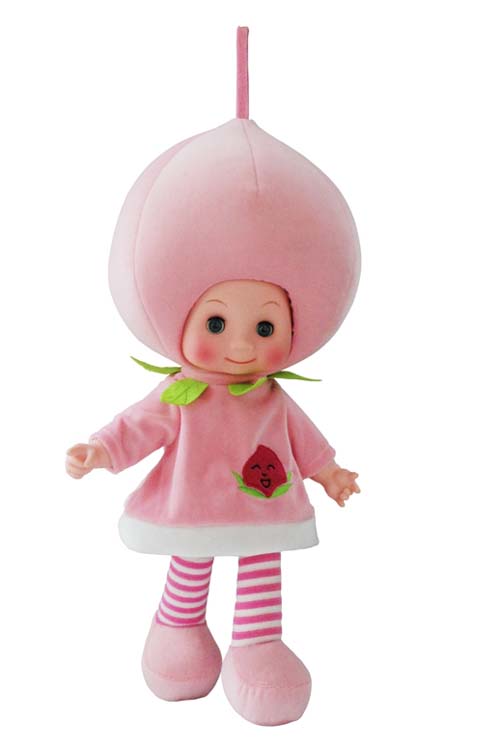 Musical - Singing Stuffed Fruit Doll -  Peach (Height: 20 Inches)