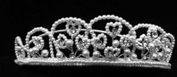 White Pearls TIARA  ( # HC246)