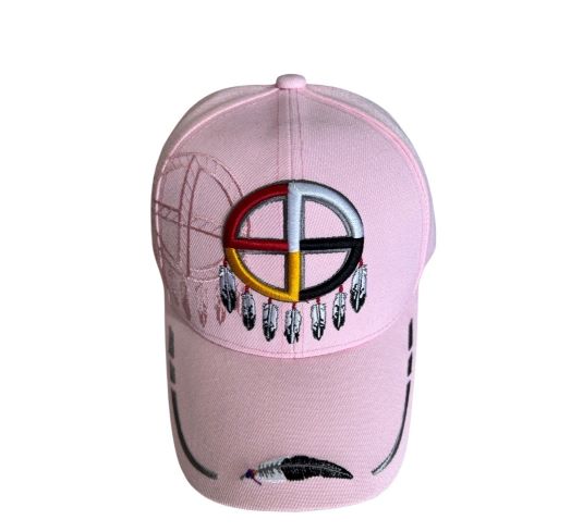 Medicine Wheel & Feather Native PRIDE Baseball Cap - Pink