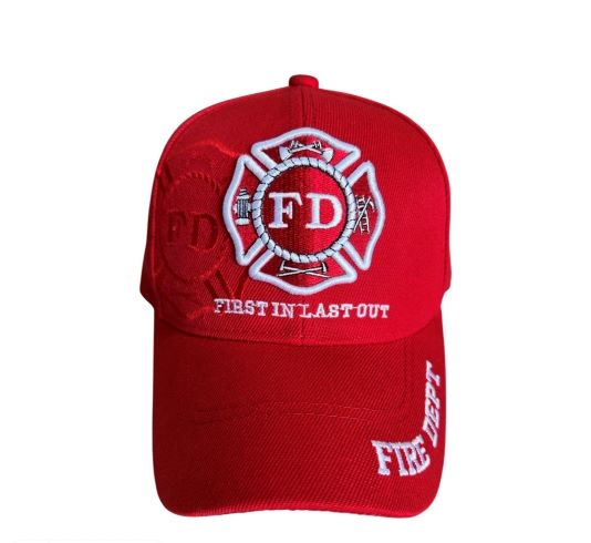 First In First Out Fire Dpt Baseball CAP - Red Color