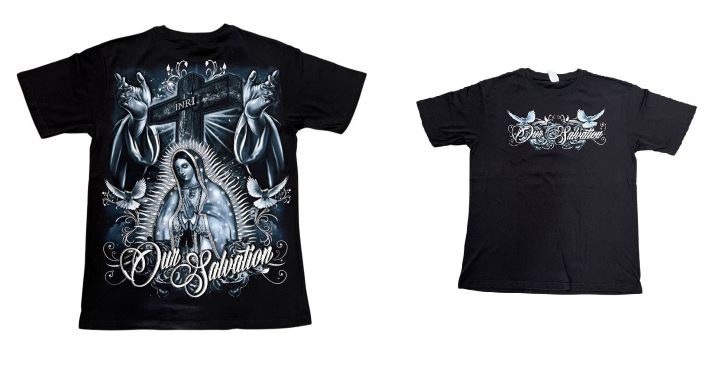 Our Salvation Guadalupe   Catholic & MEXICAN T-Shirts - Black
