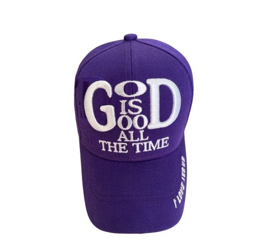 God Is Good Christian BASEBALL Cap Embroidered - Purple