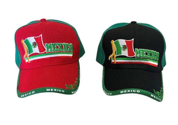 Mexico - Mexican Flag Embroidered BASEBALL CAP