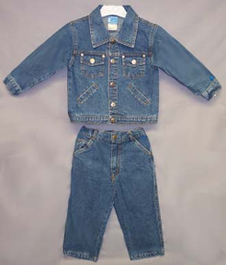 Boys 2Pc Blue Denim JACKET  Set - Infants  ( # 22445B)