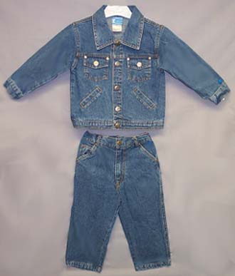 Boys 2Pc Blue DENIM Jacket  Set - Infants  ( # 22445B)