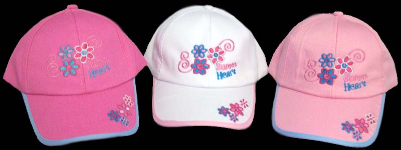 ''Sweet Heart''  Embroidered BASEBALL Caps For Girls