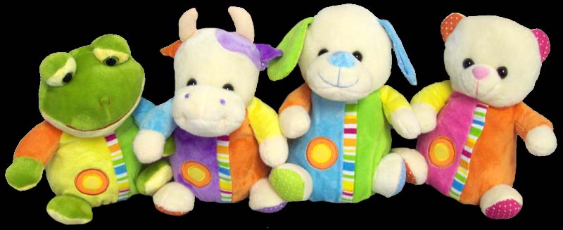 Plush Baby Rattles - Plush ANIMALs   - 8''   ( # 9690/8)