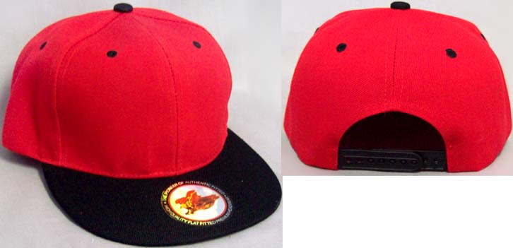 Snap Back BASEBALL CAPs -  Red & Black Combo