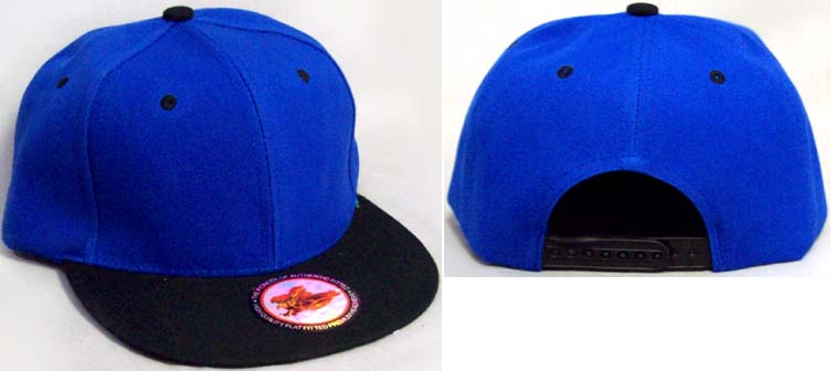 Snap Back BASEBALL Caps -  Royal Blue & Black Combo