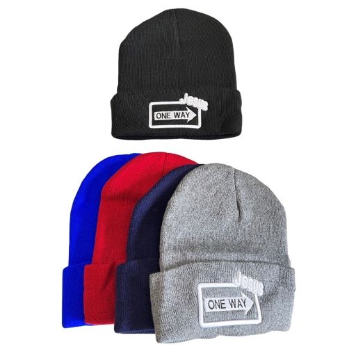 Jesus ONE Way Christian Beanies  Embroidered