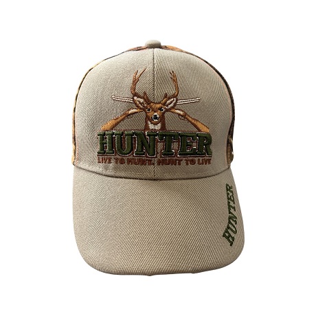 Hunter Deer  Hunting BASEBALL Cap Embroidered  - Khaki Color