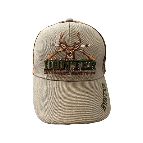 HUNTER Deer  Hunting Baseball Cap Embroidered  - Khaki Color