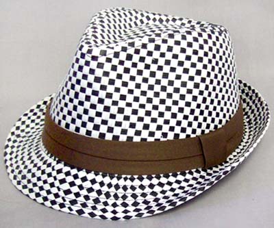 Fedora HATs - Men HAT  - Women HATs -  Black & White Checkers