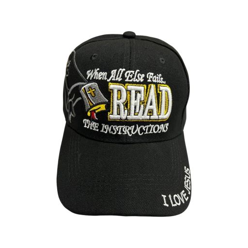 When All Else Fails Christian Baseball CAP  Embroidered Black