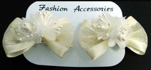 HAIR ACCESSORIES Girls Mini HAIRbows - Florals - Beige Color