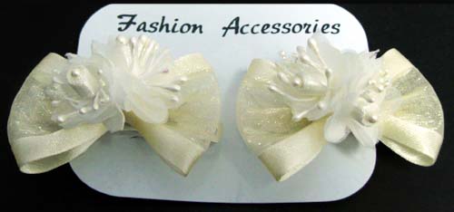 HAIR Accessories Girls Mini HAIRbows - Florals - Beige Color