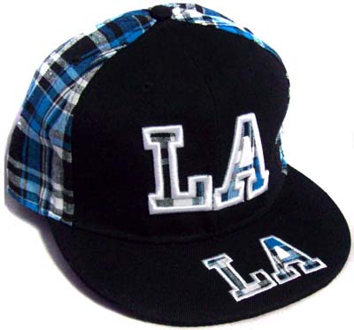 Los Angeles Embroidered Black Flat Brim CAP