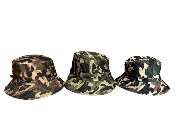 Bucket HATS Military Camo Colors - 6 Pc Pack