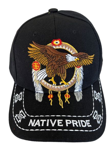 Flying Eagle Native Pride Embroidered BASEBALL Cap - Black