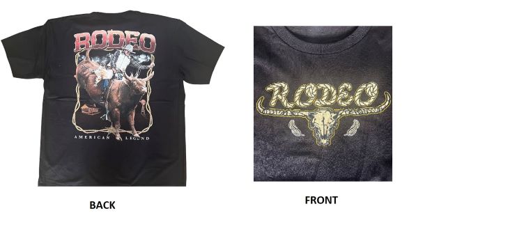 Rodeo T-SHIRT Screen Printed Front & Back