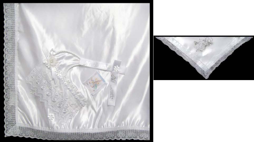 Embellished 2Pc Christening  BLANKET  (Spanish Version)