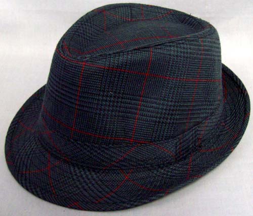 Fedora HATs - Men HAT - Classic Plaid Style - Gray Color