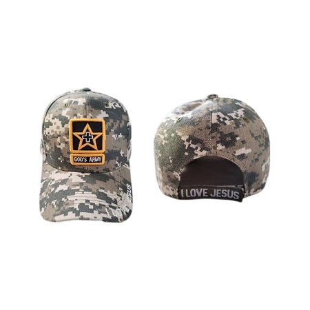 God's ARMY  Embroidered Christian CAPs - Green Camo Color
