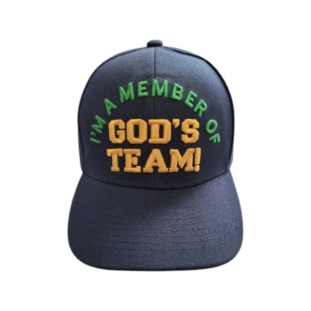 God's Team Christian BASEBALL Cap Embroidered - Navy Color