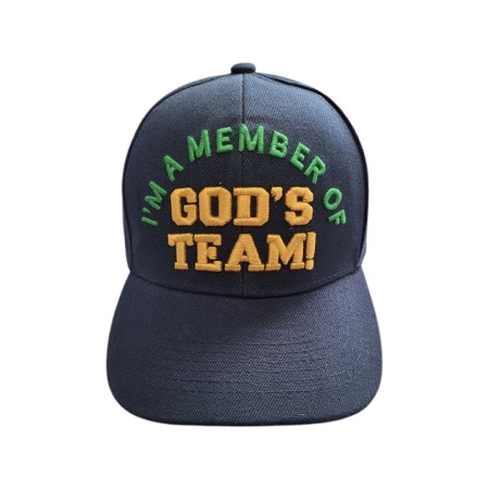 God's Team Christian BASEBALL CAP Embroidered - Navy Color