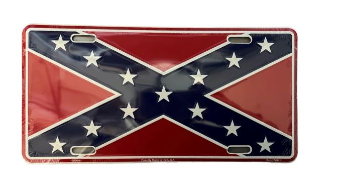 Rebel Battle Dixie Flag Metal Licence Plates