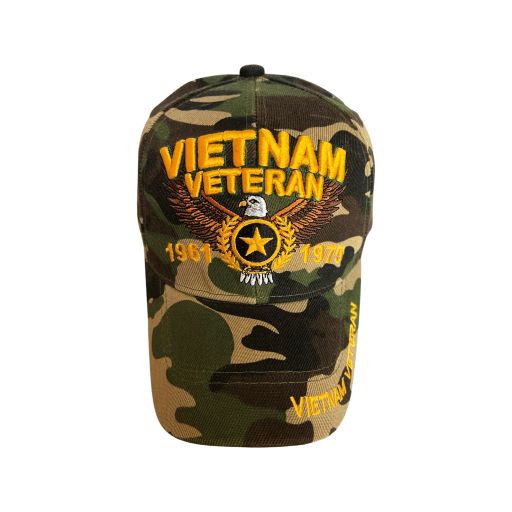 Vietnam Veteran Military Baseball Cap Embroidered - Green CAMO