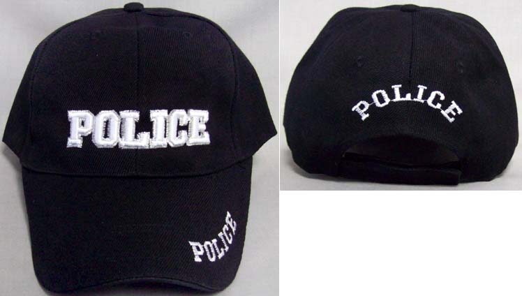 Police  BASEBALL Caps - Black Color Embroidered