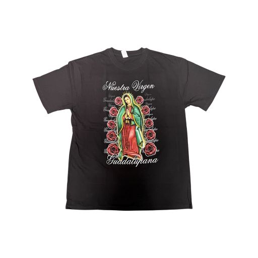 Nuestra Virgin Guadalupana  Catholic Mexican T-Shirt Screen Print