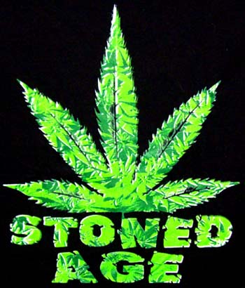 Marijuana Weed Pot Cannabis   T-SHIRTs  .......... Stoned Age